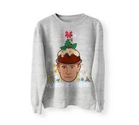 BlackMacaw Pull de Noël drôle Vladimir Poutine Pudding de Noël Pull Pull de Noël Pull de Noël Cadeau amusant Meme Pull dictateur Russie Meme [L, Gris chiné]