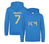 BlackMacaw Sweat à capuche de football inspiré de Kylian Mbappé pour enfants | Pulls de kit de football pour garçons et filles | Sweats à capuche de match de football | Manches longues à capuche avec