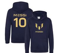 BlackMacaw Sweat à capuche pour enfants inspiré de Lionel Messi Football - Pull Messi Merch Messi - Cadeau pour garçons et filles - 3 à 13 ans - Numéro 10#10, bleu marine, 12-13 ans