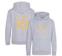 BlackMacaw Sweat à capuche pour enfants inspiré de Lionel Messi Football - Pull Messi Merch Messi - Cadeau pour garçons et filles - 3 à 13 ans - Numéro 10#10, gris, 12-13 ans