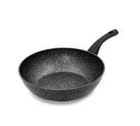 Blackmoor 66160 Classic Wok à induction antiadhésif 28 cm/Convient aux plaques à induction, électriques et à gaz/Couleur effet marbre noir