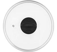 Blackmoor Couvercles en verre trempé | 5 tailles séparées | poignées douces au toucher | convient pour casseroles et poêles || bords en acier inoxydable (verre, 16 cm)