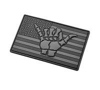 Blackout Shaka Hang Loose Gesture America Flag PVC GITD Patch