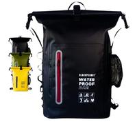 Blackpeanut Nuevo Sac à Dos Imperméable de 25 Litres, Sac Imperméable Confortable avec Poche Externe pour Bouteille d'Eau, Idéal pour les Activités Aquatiques et en Plein Air (Noir)