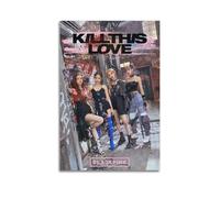 Blackpink - Poster imprimé de couverture d'album Kill This Love avec signe, affiches de couverture de musique, chanteuse pop hip-hop, rap et star de musique - Art mural esthétique pour fille et