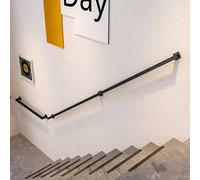 BlackRailing Main courante moderne en fer forgé de 2,7 m pour intérieur/extérieur, balustrade murale pour loft, villa, couloir, barre de sécurité élégante et durable