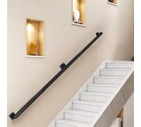 BlackRailing Main courante murale intérieure en fer galvanisé pour balustrade industrielle maison loft porche terrasse barre de soutien 2,5 m