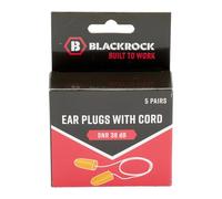 Blackrock 5 packs de bouchons d'oreille en mousse de protection avec cordelette, SNR39db, réutilisables, protection/défenseurs pour le travail, pour les adultes, défenseurs intra-auriculaires