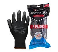 Blackrock 6 paires de gants de travail en PU, hommes et femmes, jardinage, peintres, EPI, entrepôt, pour une bonne adhérence au travail, gants de chantier, ramassage de détritus - Taille 10/XL