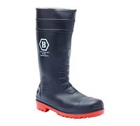 Blackrock Bottes à embout en acier, bottes de sécurité S5 FO SR, bottes en caoutchouc PVC nitrile pour hommes et femmes, lavables, jardinage, mollets larges, construction, travai