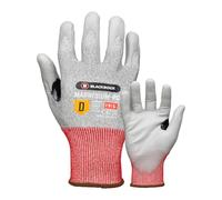 Blackrock Gants de travail en magnésium-PU résistant aux coupures de niveau D, léger et flexible PU Dry Grip pour homme et femme, doublure de sécurité en acier et fibre de verre, couteau, protection