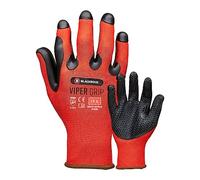Blackrock Gants de travail Viper Ultra High Grip, paume en caoutchouc noir texturé moulé, adhérence et durabilité industrielles, hommes et femmes, pour la construction, le jardinage et l'agriculture
