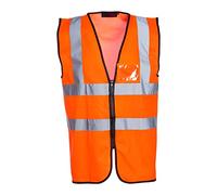 Blackrock Gilet haute visibilité orange pour cadres, hommes et femmes avec fermeture à glissière, léger, vêtements de sécurité réfléchissants à haute visibilité, entièrement certifié EN