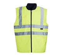 Blackrock Gilet réversible rembourré haute visibilité, doublé matelassé, gilet de travail chaud pour hommes et femmes, gilet réfléchissant haute visibilité pour équitation, vêtement de sécurit