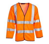 Blackrock Hi Vis Yellow and Orange Long Sleeve Waistcoat, Men's and Women's Lightweight and Comfortable, Reflective High Visibility Safety Wear, Fully EN Certified