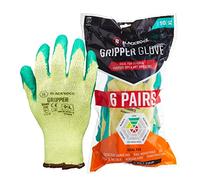 Blackrock Lot de 6 gants de travail en latex antidérapants, jardinage, hommes et femmes, très résistants résistants aux épines, construction paume imperméable gants de sécurité épais pour le jardinag