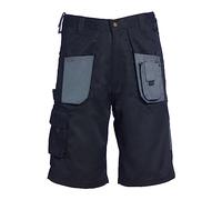 Blackrock Short Cargo Workman pour Hommes, vêtements de Travail de sécurité Noirs/Gris, Porte-téléphone, Boucle pour Marteau/Outils, vêtements de Travail Utilitaires en Polycoton résistan