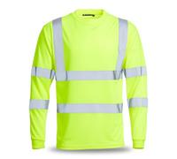 Blackrock T-shirt à manches longues Hi-Vis, haut de travail jaune à haute visibilité, pour e, vêtements de travail EPI utilitaires et de sécurité, certifié EN20471 Classe 3, taille S