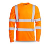 Blackrock T-shirt à manches longues Hi-Vis, haut de travail orange à haute visibilité, pour e, vêtements de travail EPI utilitaires et de sécurité, certifié EN20471 Classe 3, taille S