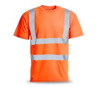 Blackrock T-shirt haute visibilité, Haut de travail haute visibilité orange de l'industrie ferroviaire, pour hommes femmes unisexe, vêtements de travail utilitaires et EPI de sécurité, classe 8