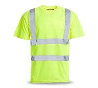 Blackrock T-shirt haute visibilité, Haut de travail jaune haute visibilité, pour hommes femmes unisexe, vêtements de travail utilitaires et EPI de sécurité, certifié EN20471 classe 2 - Taille 4XL