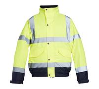 Blackrock Veste bomber imperméable haute visibilité, pour hommes et femmes, veste jaune, manteau, utilité et sécurité, haute visibilité, travaux de construction, hydrofuge, certifié EN 20471 Class 3