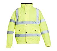 Blackrock Veste bomber imperméable haute visibilité, pour hommes et femmes, veste jaune, manteau, utilité et sécurité, haute visibilité, travaux de construction, hydrofuge, certifié EN 20471 Class 3