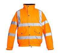 Blackrock Veste bomber imperméable haute visibilité, pour hommes et femmes, veste orange, manteau, utilité et sécurité, haute visibilité, travaux de construction, hydrofuge, certifié EN 20471 Class 3