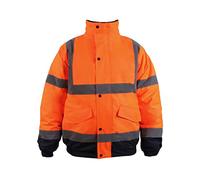 Blackrock Veste bomber imperméable haute visibilité, pour hommes et femmes, veste orange, manteau, utilité et sécurité, haute visibilité, travaux de construction, hydrofuge, certifié EN 20471 Class 3
