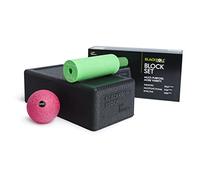 Blackroll Kit Block Set – Massage myofascial & étirements – Bloc noir, mini rouleau vert, balle rose