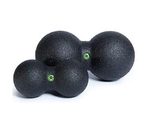 BLACKROLL® DUOBALL Set, balles de fascia pour l’automassage des muscles parallèles, duo-ball de fascia pour la nuque et le dos, set : DUOBALL 08 & 12, dureté moyenne, fabriqué en Allemagne, noir
