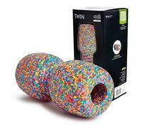 BLACKROLL® TWIN Rouleau de massage pour fascias (30 cm x 13 cm) avec découpe pour la colonne vertébrale, rouleau de fitness pour auto-massage ponctuel, dureté moyenne, fabriqué en Allemagne, Rainbow