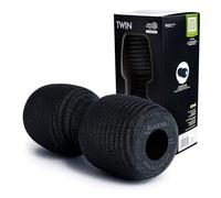 BLACKROLL® TWIN Rouleau pour Fascia (30 cm x 13 cm) Rouleau de massage avec espace pour la colonne vertébrale | Automassage ponctuel et régénération |Dureté moyenne | Fabriqué en Allemagne, Noir