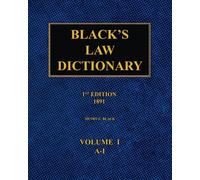 Black's Law Dictionary - 1st Edition (1891): Volume 1