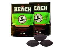 BlackSellig Beach Premium Briquettes de coco pour barbecue, charbon de bois de coco pour four néerlandais, barbecue et fumoir, charbon de bois de qualité supérieure, longue durée de combustion et