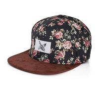Blackskies® Black Beauty Vol. III Snapback Cap Unisexe Casquette Baseball Roses Fleurs Suédine | Homme Femme Cap - Basecap Unisexe Streetwear Outdoor Été Loisirs
