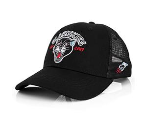 Blackskies® Black Panther Baseball Cap | Casquette Baseball Premium Snapback Homme Femme Panthère Basecap Tattoo Old School - Noir-Bleu - Unisexe Streetwear Outdoor Été