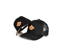 Blackskies® Casquette Trucker Essentials - Lot de 2 Parents Enfants Baseball Look Partenaire Cadeau Mère-Père-Enfant Mini-Me Papa-Fils & Maman-Fille Noir-Marron 45-49 cm
