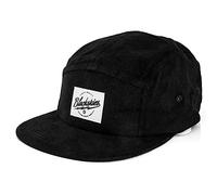 Blackskies® Ebony 5-Panel Cap Camp | Casquette Baseball Homme Femme Surfer Skater Snapback Strapback Noire Côtelée - Unisexe Streetwear Outdoor Été Loisirs