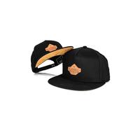 Blackskies® Essentials Snapback Cap - Lot de 2 Parent-Enfant - Casquette Baseball Look Assorti Cadeau Mini-me Basecap Papa-Fils & Maman-Fille Noir-Noir-Beige - 49-54 cm