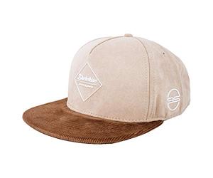 Blackskies® Hathor Snapback Cap | Casquette à visière Homme Femme | Casquette Baseball Premium Basecap Logo Gum Spot Côtelée Beige-Brun - Unisexe Streetwear Outdoor Été Loisirs