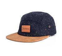 Blackskies® Obsidian 5-Panel Cap | Casquette 5 Panneaux Skater Baseball Unisexe Laine Visière Suédine Bleu Marine-Brun Homme Femme - Streetwear Outdoor Été Loisirs