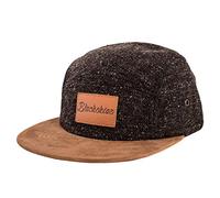 Blackskies® Obsidian 5-Panel Cap | Casquette 5 Panneaux Skater Baseball Unisexe Laine Visière Suédine Noir-Brun Homme Femme - Streetwear Outdoor Été Loisirs