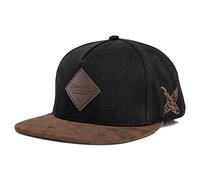 Blackskies® Port Charlotte Snapback Cap | Femmes Casquette de Baseball Hommes visière en Daim synthétique - Noir-Marron
