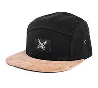 Blackskies® Port Fairy 5-Panel Cap Visière suédine Simili Cuir Unisexe Casquette Baseball Noire | Casquette Homme Femme - Basecap Streetwear Outdoor Été Loisirs