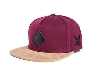 Blackskies® Port Said Snapback Cap | Casquette Snapback Baseball Unisexe Suédine Imitation - Bordeaux Rouge Homme Femme - Streetwear Outdoor Été Loisirs