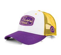 Blackskies® Race Baseball Cap | Casquette Trucker Premium Homme Femme | Snapback Visière Casquette Basecap Blanc-Jaune-Violet - Unisexe Streetwear Outdoor Été Loisirs