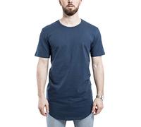 Blackskies Round Basic Longshirt | Long Oversize Fashion T-Shirt Manches Longues Homme Long Tee - Bleu Medium M