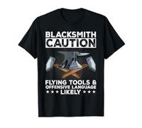Blacksmith Caution Flying Tools Marteau de forge à enclume T-Shirt