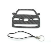 BlackStuff Porte-clés en fibre de carbone avec cordon compatible avec Ibiza MK3 6L FR 2002-2008 CF-833, Noir, S, Noir , S